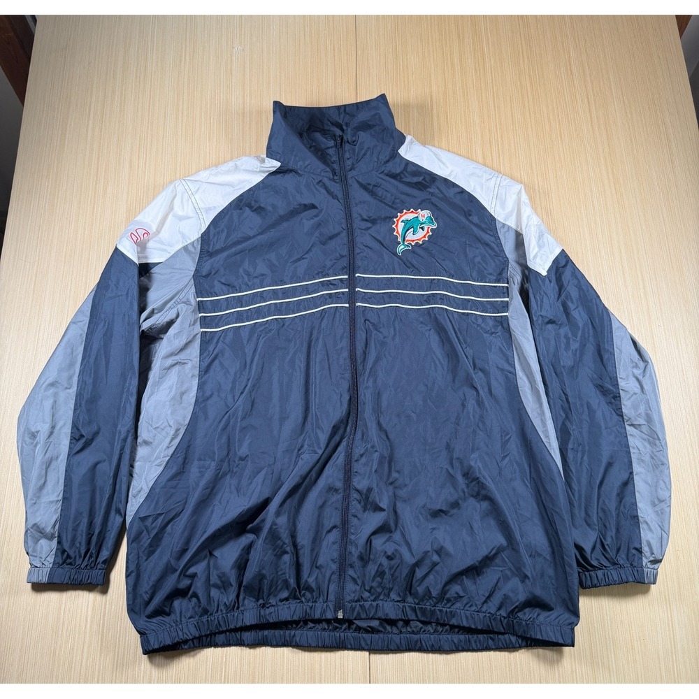 Miami Dolphins Windbreaker Jacket Mens‎ 2XL Multicolor NFL Football Full Zip